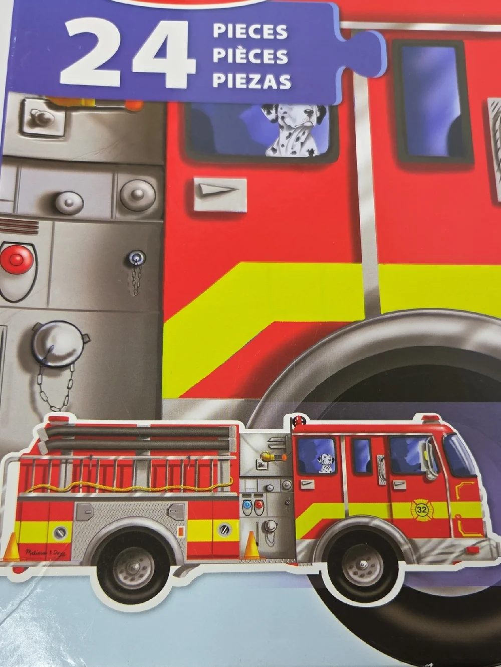 Melissa & Doug 24 Piece Giant Firetruck Floor Puzzle Complete